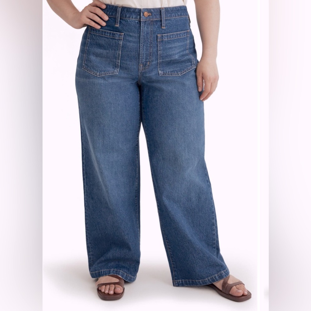 Madewell The Perfect Vintage Patch Pocket Wide Leg Jeans Caronia wash 16W NWT